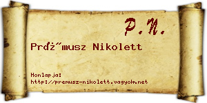 Prémusz Nikolett névjegykártya
