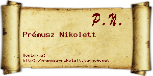 Prémusz Nikolett névjegykártya